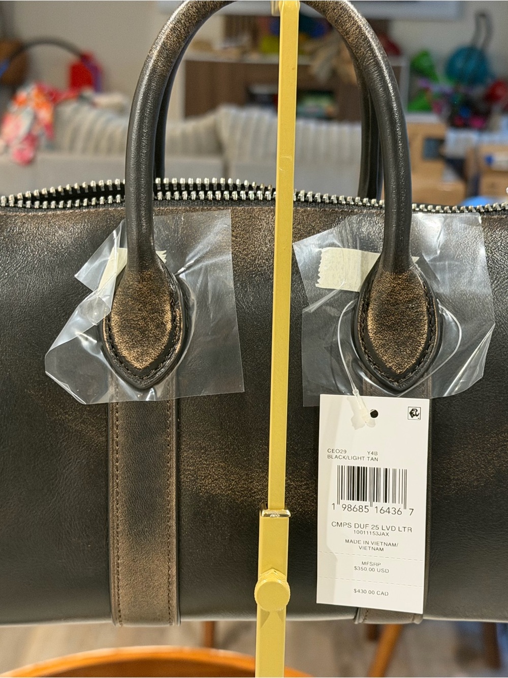 Coach Black Leather Satchel with Yellow Banana and Green Leaf Charms - Picture 7 of 7